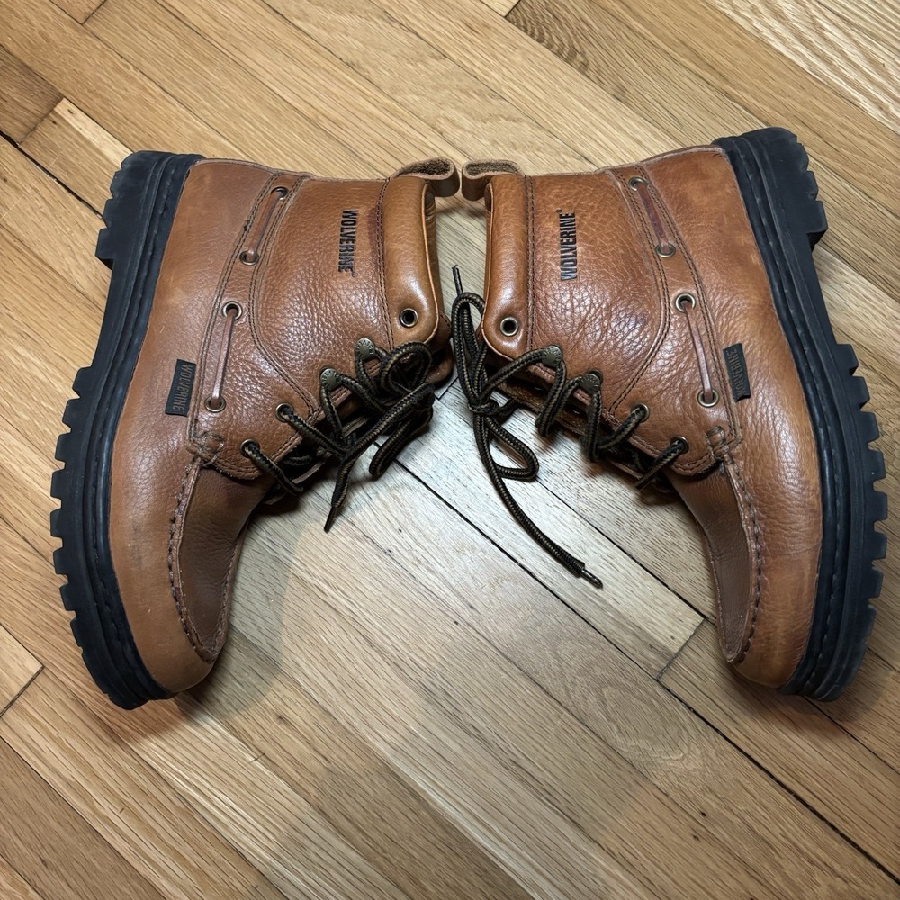 Wolverine Moc-Toe Chukka Shoe Men's 7 Brown Work boots Durable‎ Leather Lace Up - Picture 8 of 13